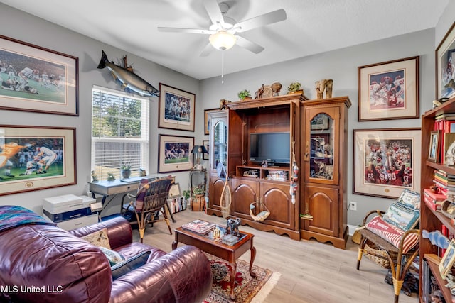 12578 Alphabet Rd, Gulfport, MS 39503 - living area featuring ceiling fan and light wood-type flooring