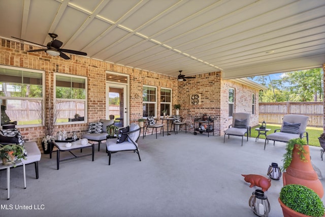 12578 Alphabet Rd, Gulfport, MS 39503 - view of patio / terrace with ceiling fan and an outdoor living space