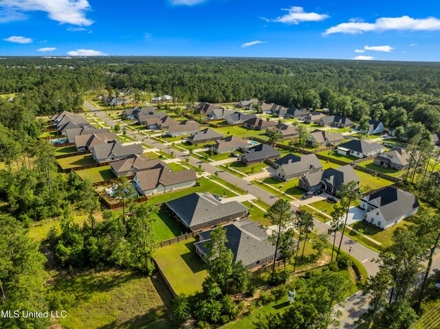 12578 Alphabet Rd, Gulfport, MS 39503 - aerial perspective of suburban area featuring a forest
