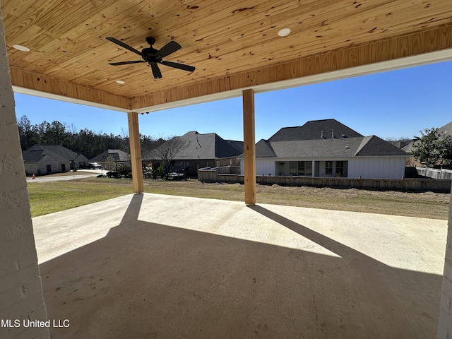 view of patio with a ceiling fan