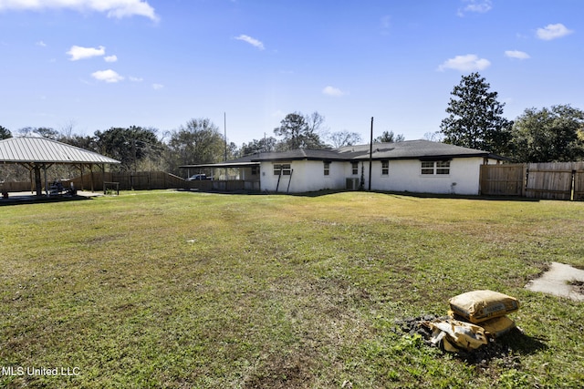 view of yard featuring a gazebo