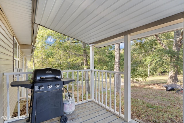 deck with area for grilling