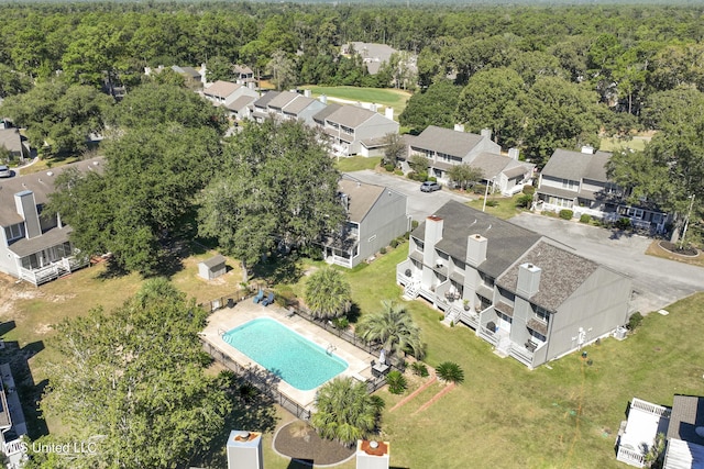 295 Highpoint Dr, Diamondhead, MS 39525 - aerial view with a wooded view and a residential view
