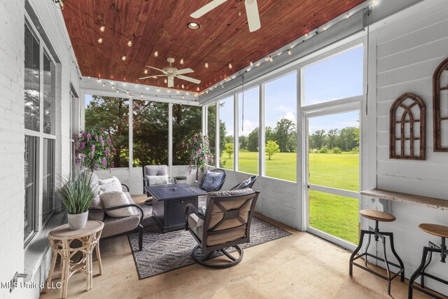 1053 Woodbridge Dr, Brandon, MS 39047 - sunroom / solarium with a ceiling fan and outdoor lounge area
