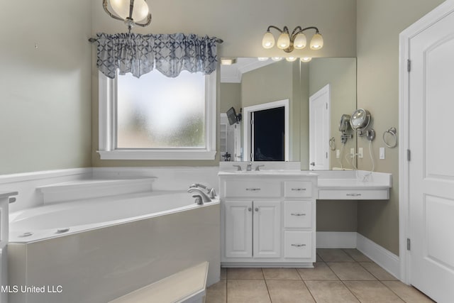 5578 E Diamondhead Dr, Diamondhead, MS 39525 - full bath with tile patterned flooring, a bath, and vanity