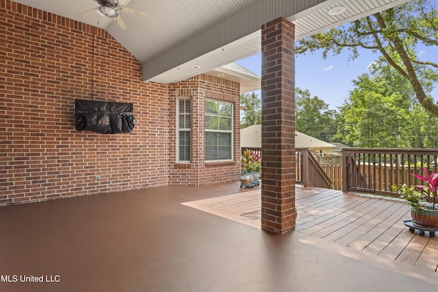 5578 E Diamondhead Dr, Diamondhead, MS 39525 - view of patio with ceiling fan and a deck