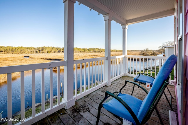 balcony with a water view