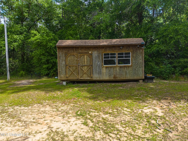 view of shed