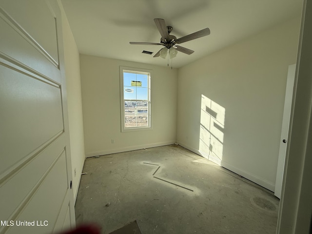 unfurnished bedroom with visible vents and baseboards