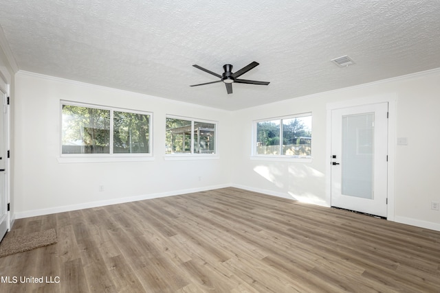 spare room featuring light hardwood / wood-style floors and plenty of natural light