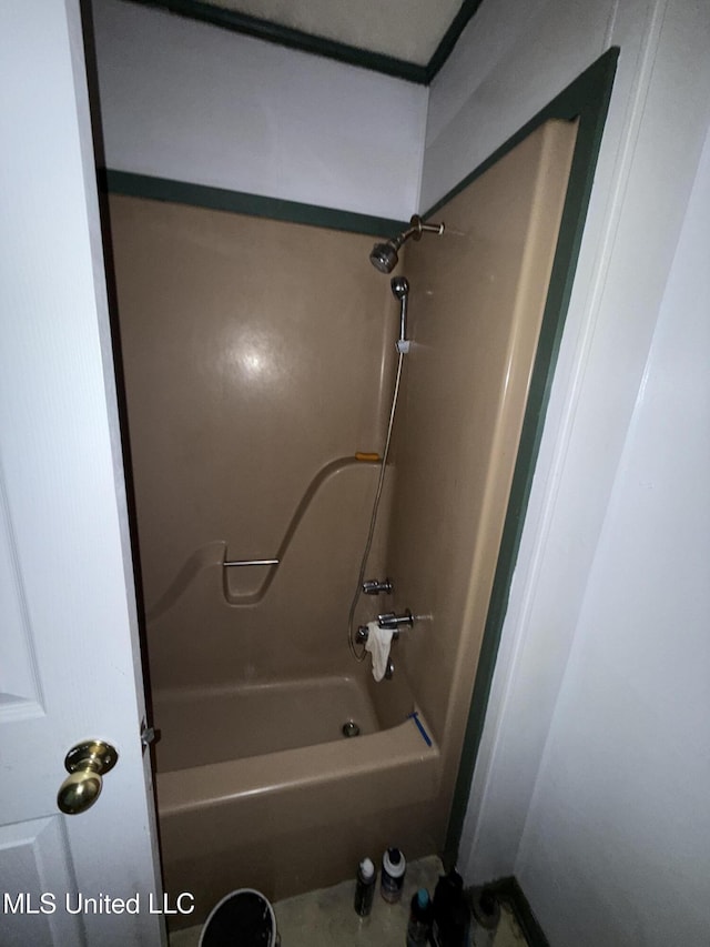 bathroom featuring bathing tub / shower combination