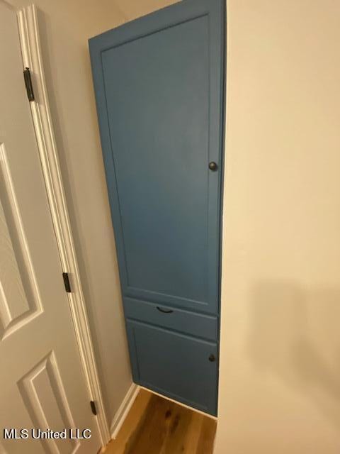 room details featuring wood finished floors and baseboards