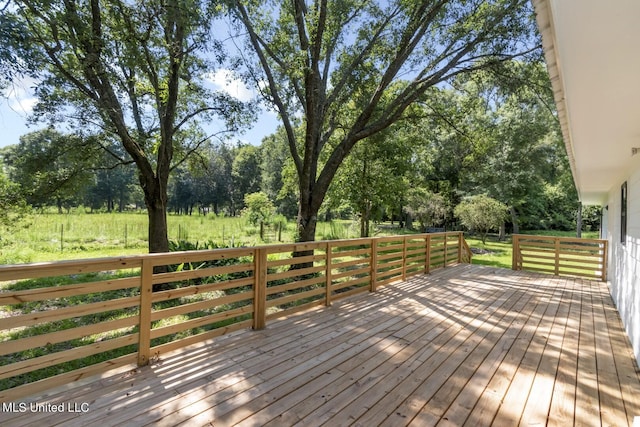 deck with a lawn