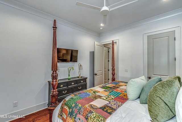 102 Silverleaf Dr, Madison, MS 39110 - bedroom featuring dark wood-style flooring, baseboards, and ceiling fan