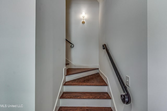 102 Silverleaf Dr, Madison, MS 39110 - staircase with baseboards and wood finished floors