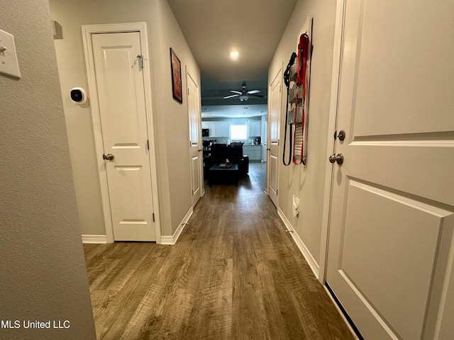 hall featuring hardwood / wood-style floors