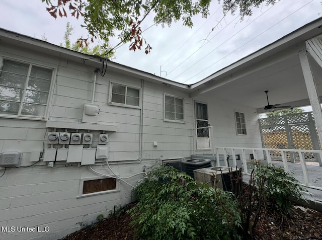 view of home's exterior featuring central AC