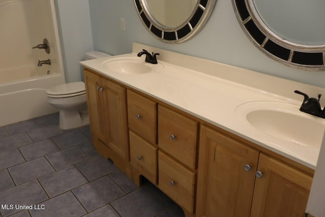 2212 Sampras Blvd, Vancleave, MS 39565 - full bath featuring double vanity, tile patterned floors, and bathing tub / shower combination
