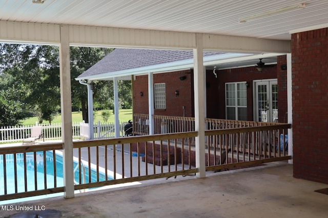 2212 Sampras Blvd, Vancleave, MS 39565 - view of patio featuring french doors and ceiling fan