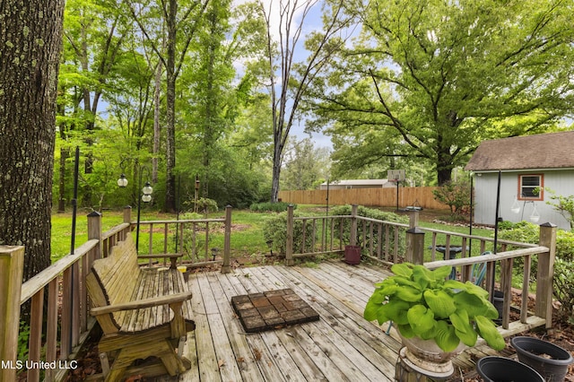 deck with fence