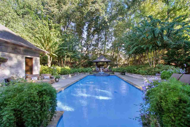 view of pool with a gazebo