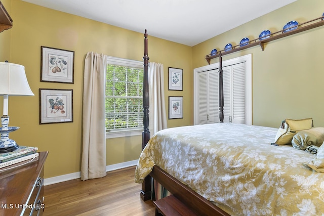 bedroom featuring hardwood / wood-style flooring