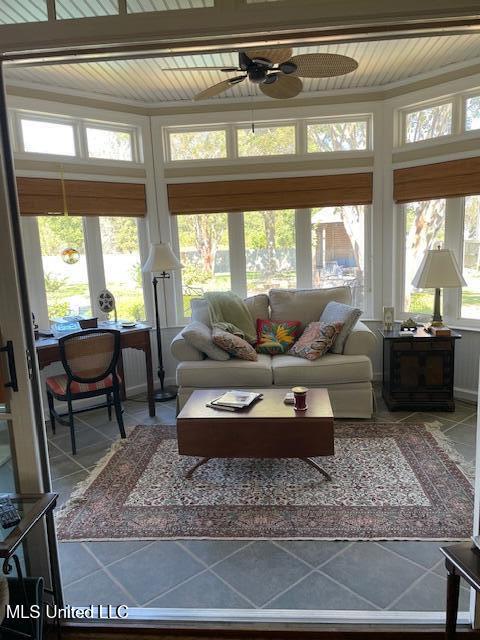 806 Viney Ridge Rd, Clarksdale, MS 38614 - sunroom / solarium with tile patterned floors and wooden ceiling