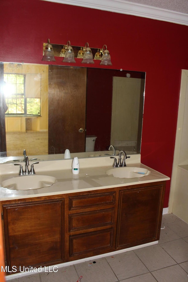 21481 Talmage Ln, Long Beach, MS 39560 - bathroom with tile patterned flooring and double vanity