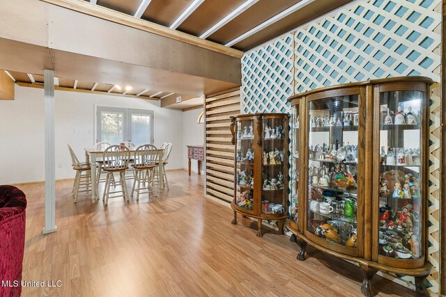 dining room with hardwood / wood-style flooring