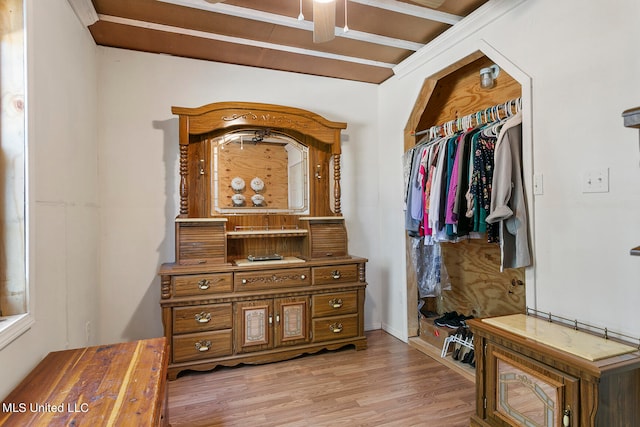 interior space with hardwood / wood-style flooring