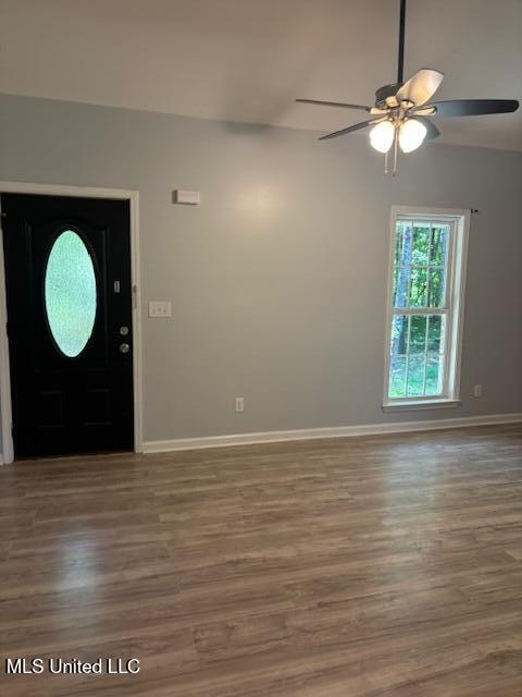 81 Hickory, Byhalia, MS 38611 - foyer entrance featuring wood finished floors and ceiling fan