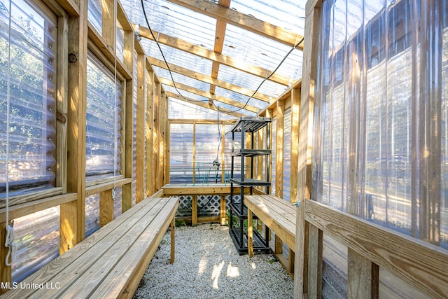 interior space featuring lofted ceiling