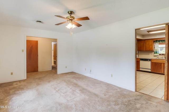 820 Lackland Dr, Biloxi, MS 39532 - unfurnished room featuring ceiling fan, light colored carpet, and baseboards
