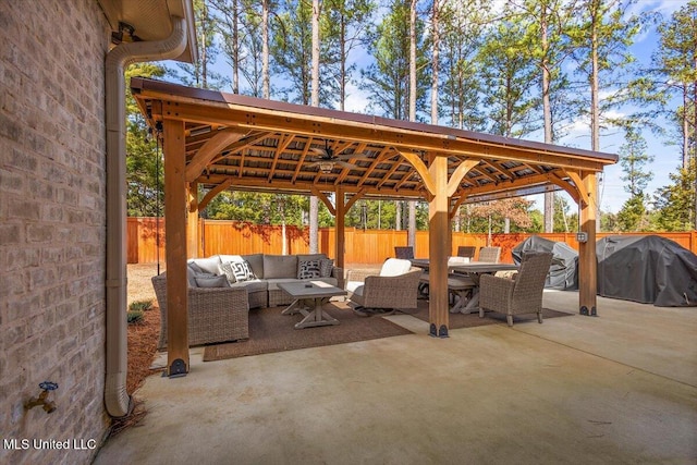 view of patio / terrace with an outdoor living space