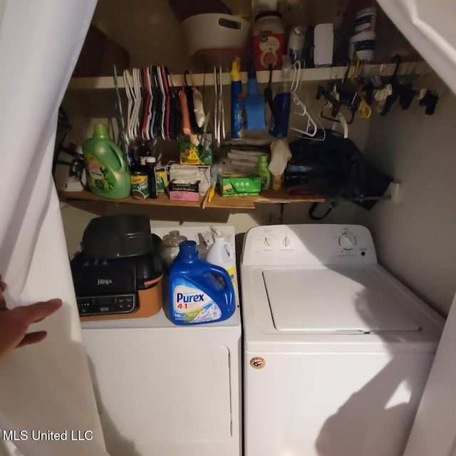 laundry room featuring washer and dryer