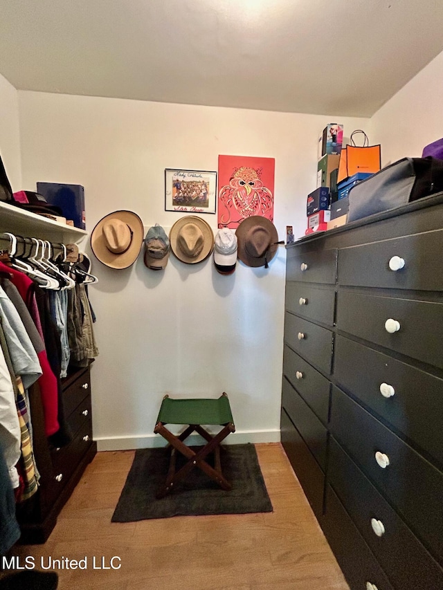 308 College St, Carthage, MS 39051 - walk in closet featuring wood finished floors