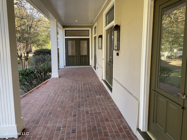 view of patio with french doors