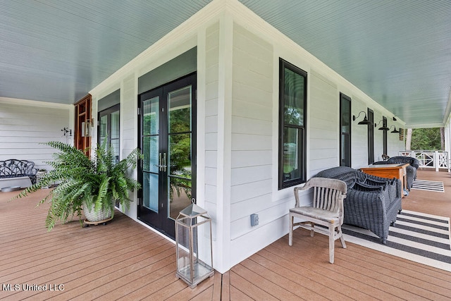 deck with covered porch