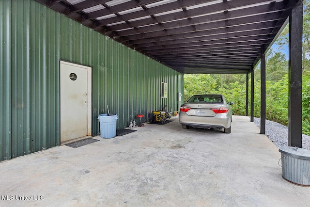 view of car parking featuring a carport