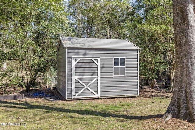 view of shed