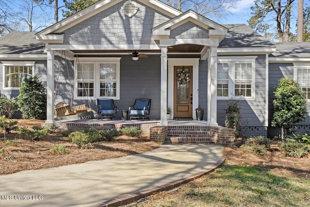 view of front of home with a porch