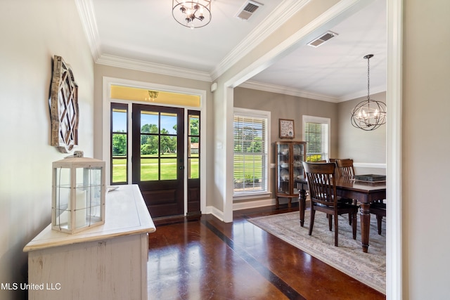 7247 Eastern Rd, Olive Branch, MS 38654 - entrance foyer with a chandelier and ornamental molding