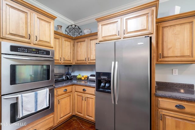 7247 Eastern Rd, Olive Branch, MS 38654 - kitchen featuring appliances with stainless steel finishes and crown molding