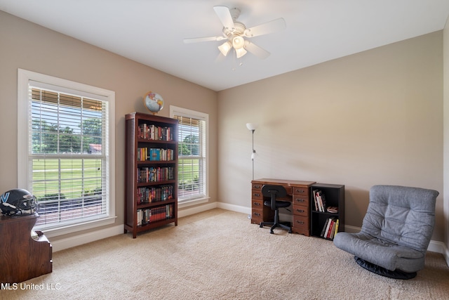 7247 Eastern Rd, Olive Branch, MS 38654 - office area featuring carpet floors and ceiling fan