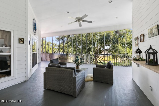 view of patio with ceiling fan