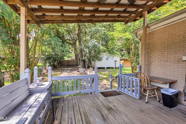 310 John Ave, Pascagoula, MS 39567 - wooden terrace featuring an outdoor structure