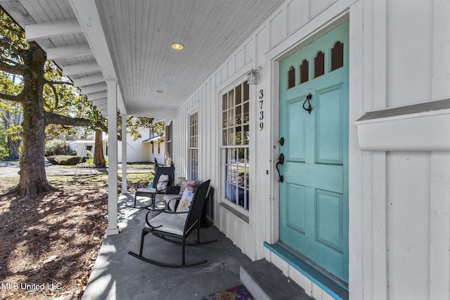 view of patio / terrace with a porch