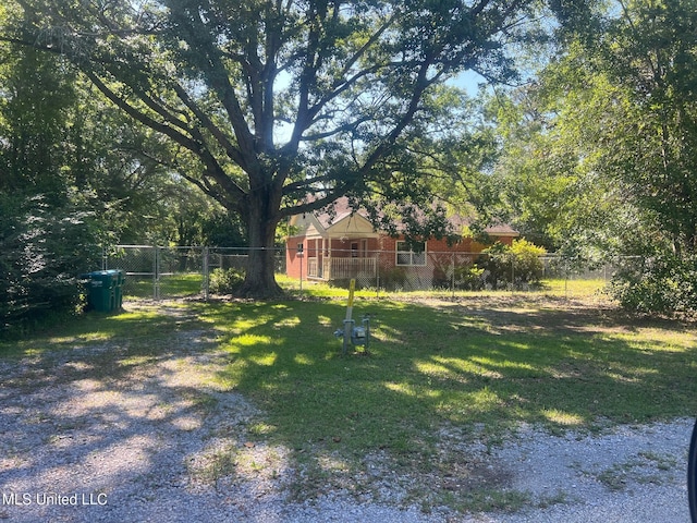 view of yard featuring a gate