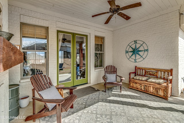 107 Camden Lake Dr, Madison, MS 39110 - sunroom / solarium with wooden ceiling and ceiling fan