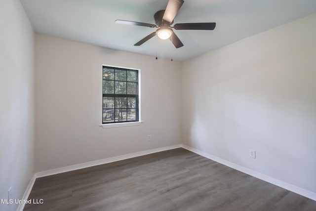 2550 Davidson Rd, Ocean Springs, MS 39564 - spare room featuring wood finished floors, baseboards, and a ceiling fan